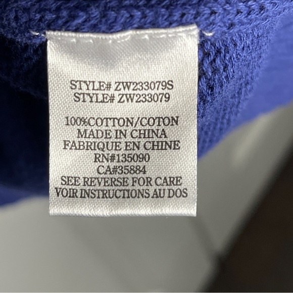 Z Supply Navy Blue Paris Cropped Sweater Size Small Oversized Pullover Baggy - Picture 4 of 7